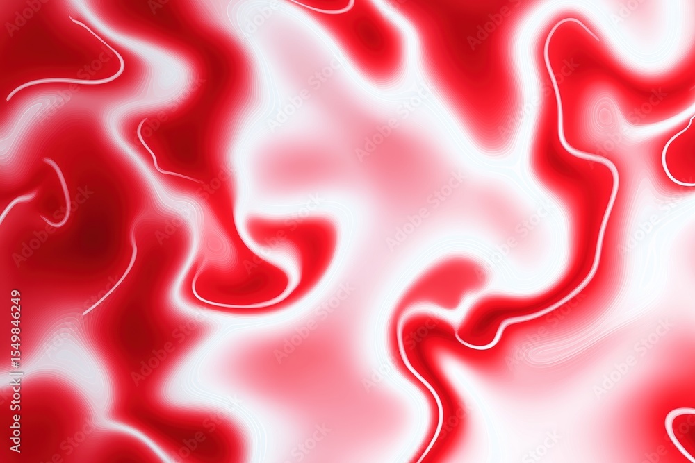 Poster a red and white swirl pattern with a red line in the middle. the red and white color scheme gives th