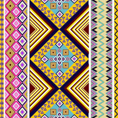 geometric ethnic pattern design with colorful