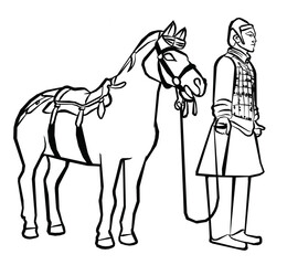 Terracotta Charioteer and War Horse from Qin Dynasty Tomb