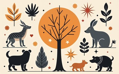 Minimalist Diversity Theme with Cultural Motifs. High quality