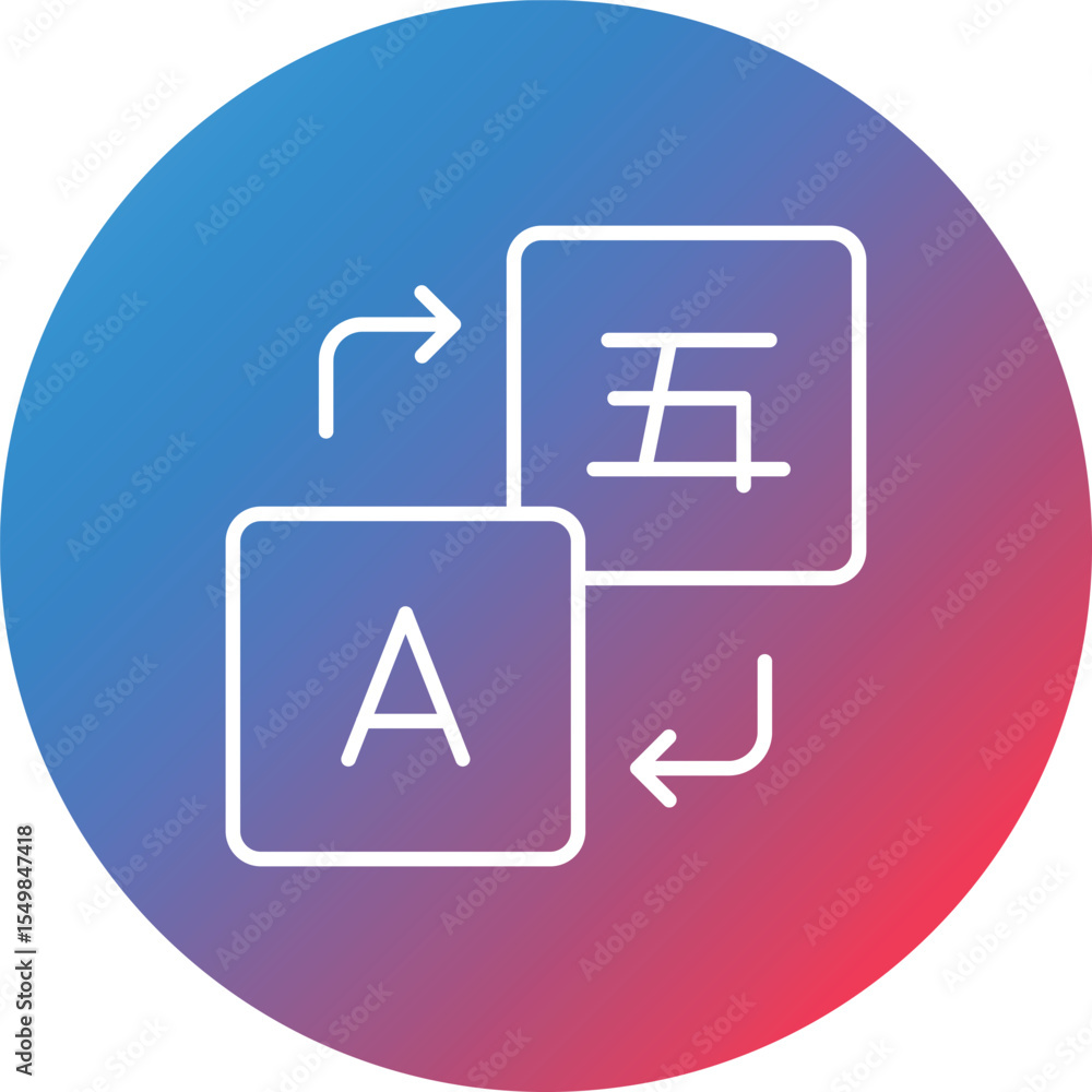 Poster translation line gradient circle background icon