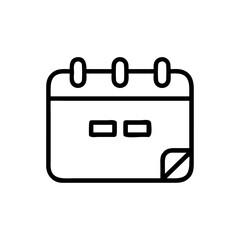 Black Calendar Icon Silhouette on White Background, Minimalist Date Symbol for Scheduling, Planning, and Organizer Apps, Vector Graphic for Web and Mobile UI
