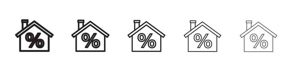 Rate for mortgage icon vector illustration isolated