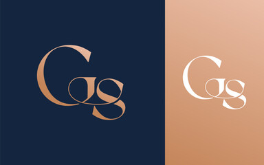 Initial letter GS SG logo design vector illustration for couple, wedding, and business