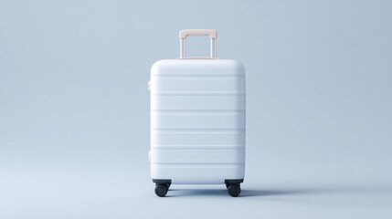 Obraz premium single piece of travel gear isolated on white background with abundant copy space representing simplicity and elegance