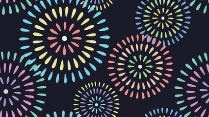 Fully Seamless Fireworks Pattern that Repeats in All Directions for Endless Backgrounds, Gift Wraps, and Web Designs