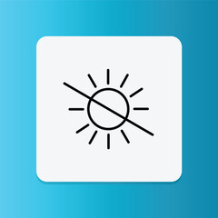 Icon of the sun with a strike-through, indicating the product should be kept away from direct sunlight to maintain quality and effectiveness.