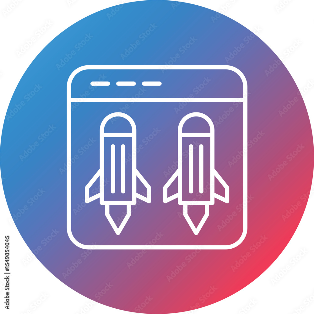 Poster ddos line gradient circle background icon