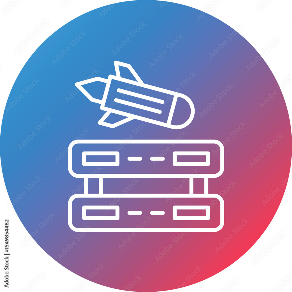 Poster server ddos line gradient circle background icon