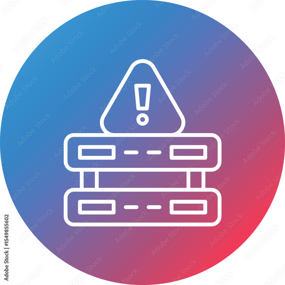Poster server down line gradient circle background icon