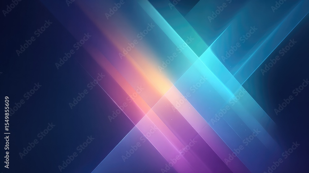 Poster abstract scene with intersecting lines on vibrant neon background