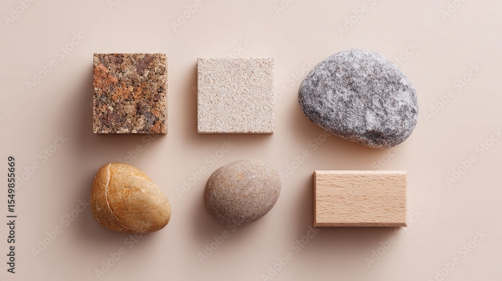Poster assortment of raw materials neatly arranged on plain background