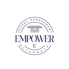 women law justice E monogram logo design