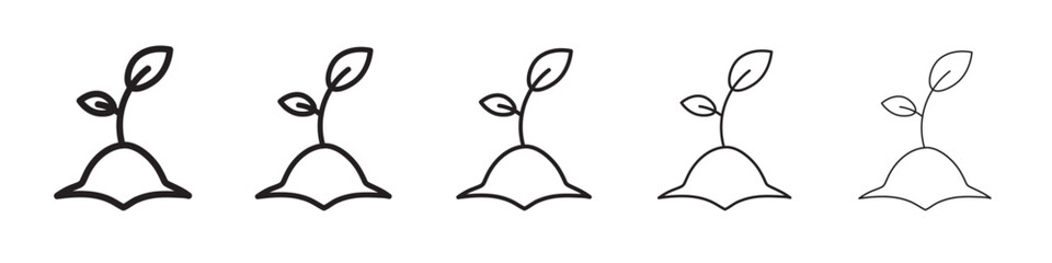 Seedling in soil icon vector illustration isolated