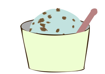 チョコミントアイス・カップ入り