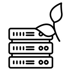 Green Data Center Icon