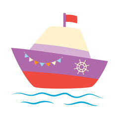 boat isolated, flat style