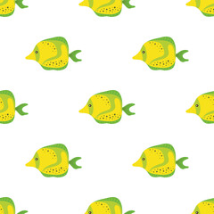seamless pattern of cartoon fish