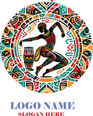 African dance  vector white background .
