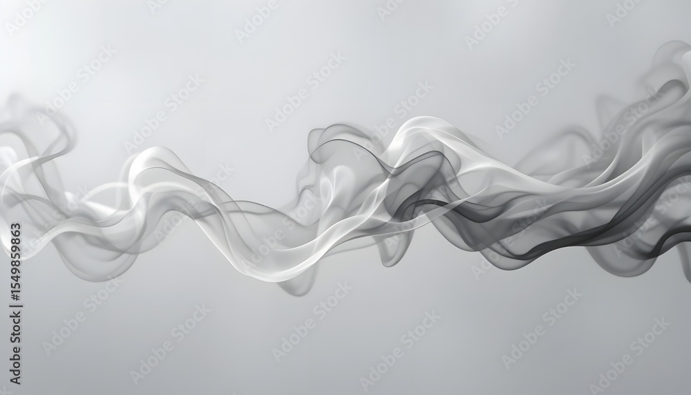 Poster abstract smoke art, a swirling dance of light and shadow, creating movement. the ethereal gray forms
