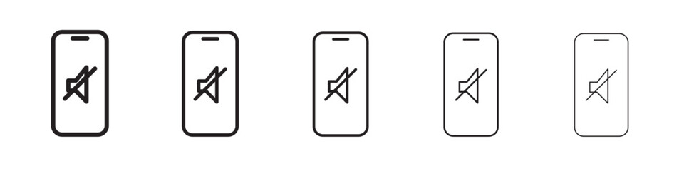 silent phone icon vector illustration isolated