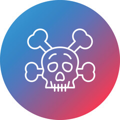 Skull Line Gradient Circle Background Icon