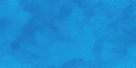 Halftone dots on blue background. Comic pop art style blank layout. Template design for comic book, presentation, sale or web banner. Vector illustration