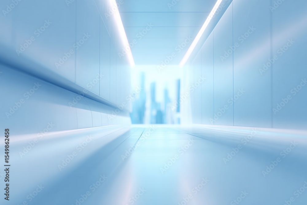 Poster low-angle view of minimalistic 3d game scene with geometric shapes and futuristic design elements
