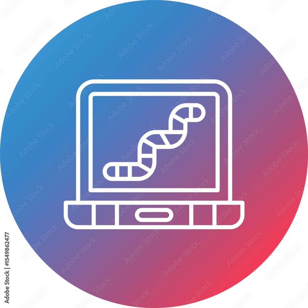 Poster computer worm line gradient circle background icon