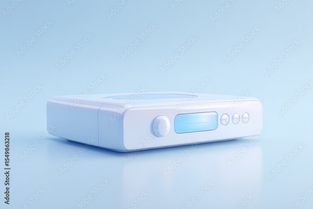 Poster minimalistic image of gaming console isolated against white backdrop clean lines and ample copy spac