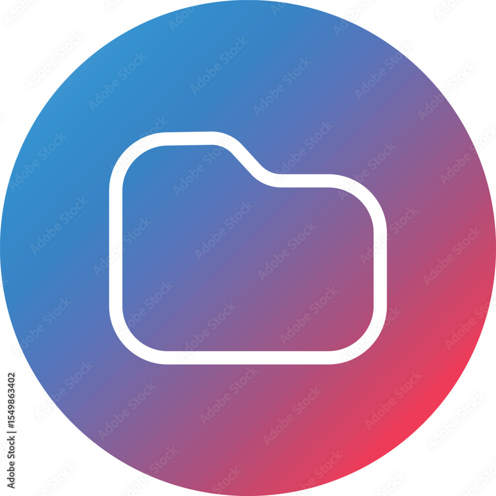 Poster folder line gradient circle background icon