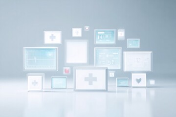 minimalistic representation of ai innovation enhancing medical diagnostics featuring clean visual elements include