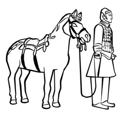 Terracotta Charioteer and War Horse from Qin Dynasty Tomb