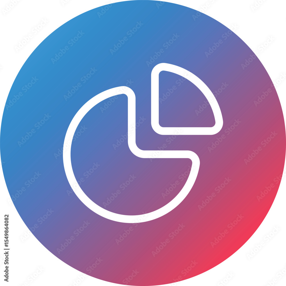 Poster pie chart line gradient circle background icon