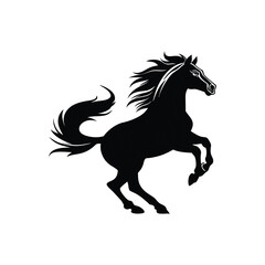 A vector silhouette of a horse.