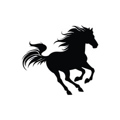 A vector silhouette of a horse.