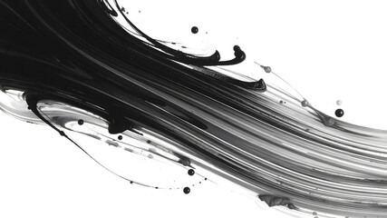 Hand painted pattern with bold brush strokes waving and swirling. Swirls and Strokes Brush. AI generated image, ai