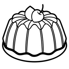 Chiffon Cake line art vector