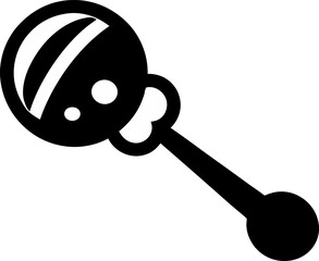 Baby Rattle Silhouette Vector Illustration 