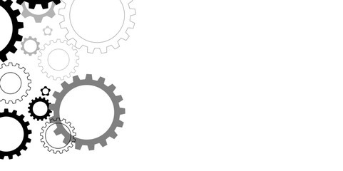 Setting gears icon. Cogwheel group. Gear design collection on white background. Gear mechanism settings tools template banner. progress, construction concept, or UI element. Vector illustration.	
