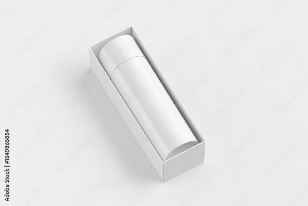 Fototapete sleek 3d rendering of product packaging set against white background with ample copy space