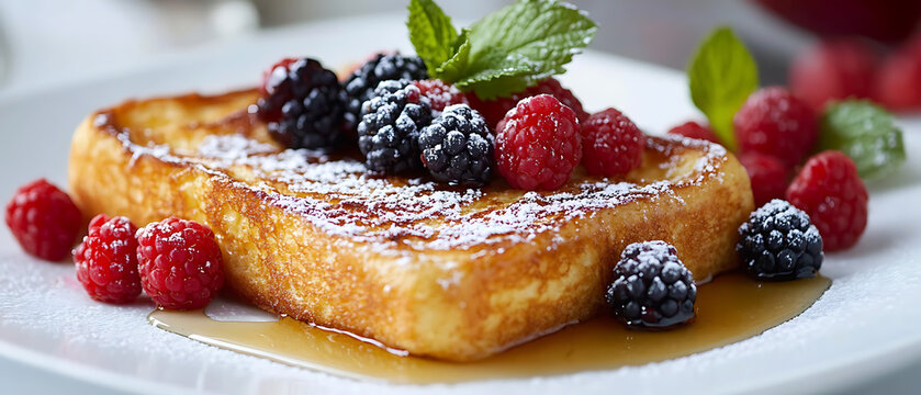 French Toast with Berries and Syrup - Powered by Adobe