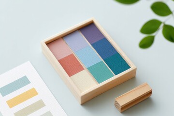 minimalistic print layout design elements on clean white background