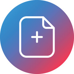 Add Paper Line Gradient Circle Background Icon