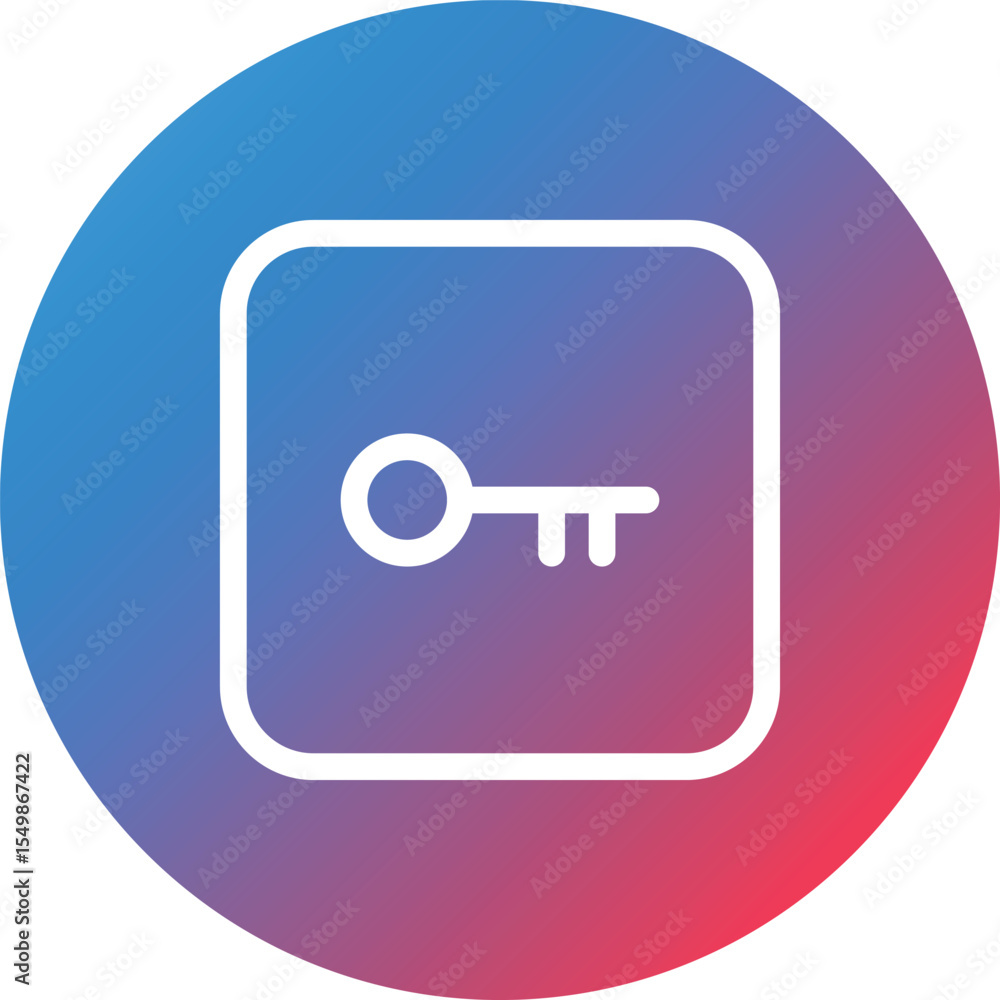 Aufkleber password key line gradient circle background icon