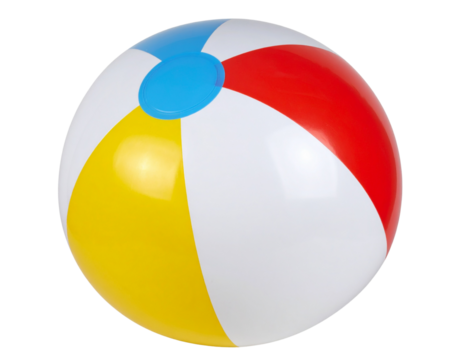 Beach ball isolated on white or transparent background  - Powered by Adobe