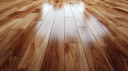 Hardwood flooring with reflection.