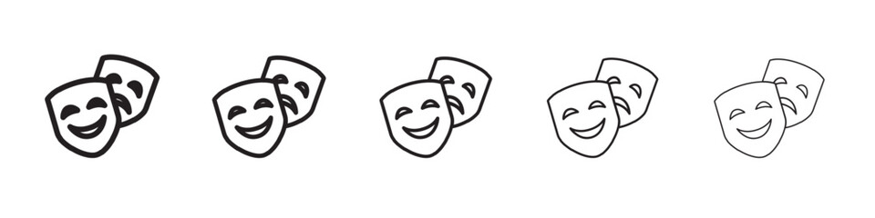Theatrical mask icon vector illustration isolated