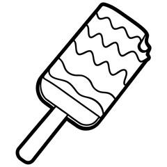 Chocbar ice creem line art vector