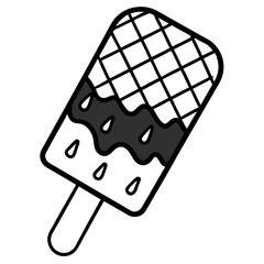 Chocbar ice creem line art vector